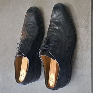 Belvedere Leather Lizard lace up shoes Color: Black Size: 10.5 US